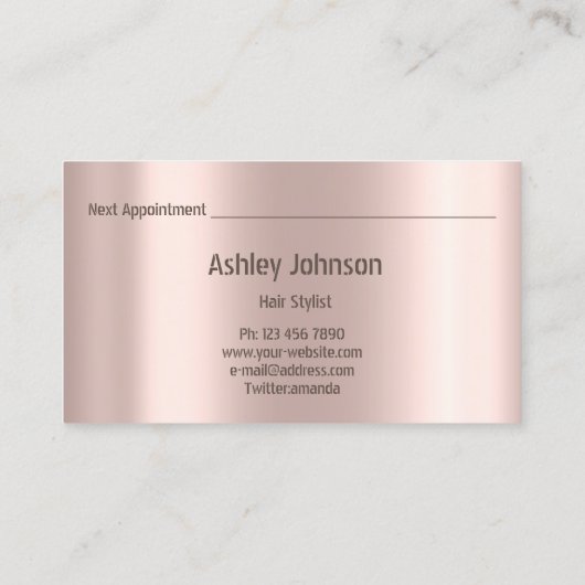 美容師サロンメイクアップアーティストアポイントメントバラ 名刺 (裏面)