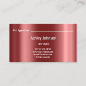 美容師サロンメイクアップラッシュアポイントメントブルゴーニュ 名刺 (裏面)