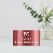 美容師サロンメイクアップラッシュアポイントメントブルゴーニュ 名刺 (スタンド正面)