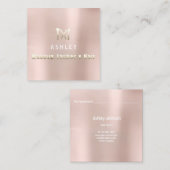 美容師サロンメイクアップラッシュアポイントメント赤面 スクエア名刺 (正面/裏面)