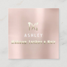 美容師サロンメイクアップラッシュアポイントメント赤面 スクエア名刺