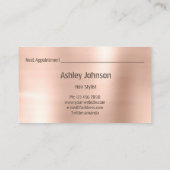 美容師サロンメイクアップラッシュアポイントメント赤面 名刺 (裏面)