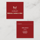 美容師サロンメイクアップラッシュアポイントメント金ゴールド スクエア名刺 (正面/裏面)