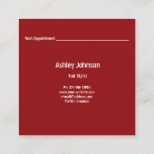 美容師サロンメイクアップラッシュアポイントメント金ゴールド スクエア名刺 (裏面)