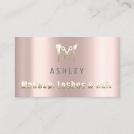 美容師サロンメイクアップラッシュアポイントメント金ゴールド 名刺
