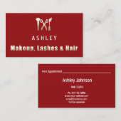 美容師サロンメイクアップラッシュアポイントメント金ゴールド 名刺 (正面/裏面)