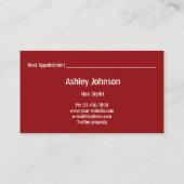 美容師サロンメイクアップラッシュアポイントメント金ゴールド 名刺 (裏面)