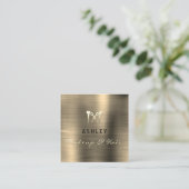 美容師サロンメイクセピアアポイントメントカード スクエア名刺 (スタンド正面)