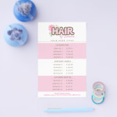 美容師サロン価格表テンプレートラックカード チラシ (シングル)