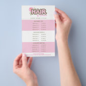 美容師サロン価格表テンプレートラックカード チラシ (ハンドル)