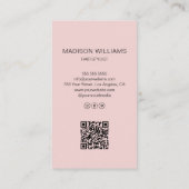 美容師サロン写真QRピンク 名刺 (裏面)
