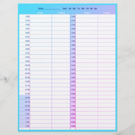 美容師サロン1日のアポイントメントブックページ レターヘッド