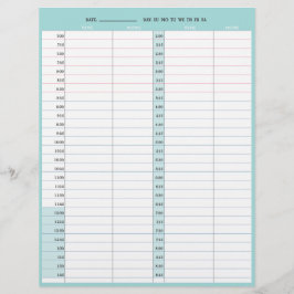 美容師サロン1日分のアポイントメントブックページ レターヘッド