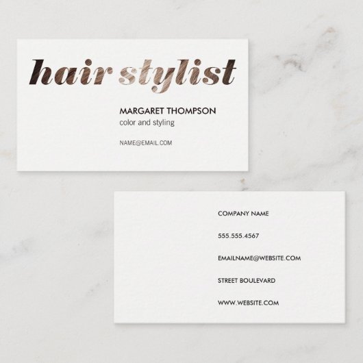美容師サロン 名刺 (正面/裏面)
