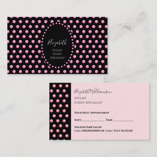 美容師シかわいらしックピエレガントンクアポイントメント 名刺 (正面/裏面)