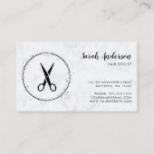 美容師シザモダンーズブラックグレー大理石 名刺 (正面)