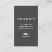 美容師シザーとハンドロゴエレガントグレー 名刺 (裏面)