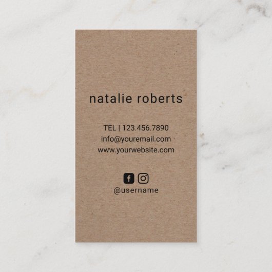 美容師シザーとバラロゴクラフト素朴 名刺 (裏面)