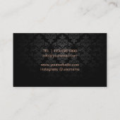 美容師シザーエレガントバラ金ゴールドグリッター 名刺 (裏面)