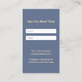 美容師シザーコムブルーフローラアポイントメント 予約カード (裏面)