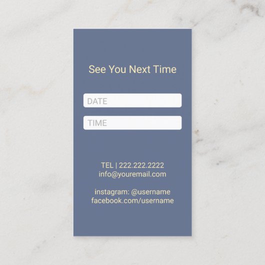美容師シザーコムブルーフローラアポイントメント 予約カード (裏面)