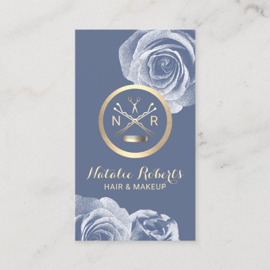 美容師シザーコムブルーフローラアポイントメント 予約カード (正面)