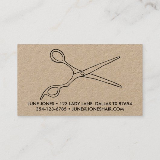 美容師シザーシックスケッチ理容師カスタム 名刺 (裏面)