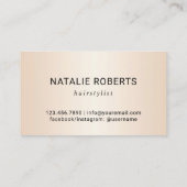 美容師シザータイポグラフィパール美しいサロン 名刺 (裏面)
