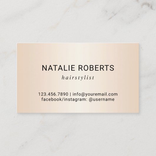 美容師シザータイポグラフィパール美しいサロン 名刺 (裏面)