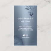 美容師シザーダスティブルーバラフラワー 名刺 (裏面)