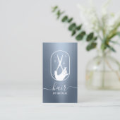 美容師シザーハンドロゴダスティブルーサロン 名刺 (スタンド正面)