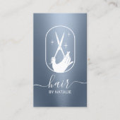 美容師シザーハンドロゴダスティブルーサロン 名刺 (正面)