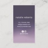 美容師シザーハンドロゴパープルグラデーションサロン 名刺 (裏面)