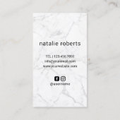 美容師シザーハンドロゴ大理石ヘアスタイリスト 名刺 (裏面)