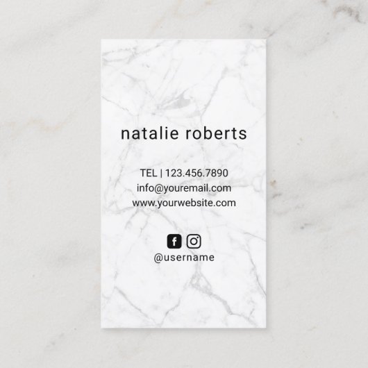 美容師シザーハンドロゴ大理石ヘアスタイリスト 名刺 (裏面)