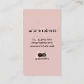 美容師シザーバラロゴエレガントブラックピンク 名刺 (裏面)