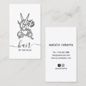 美容師シザーバラロゴサロンタイポグラフィ 名刺 (正面/裏面)