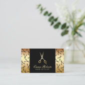 美容師シザーパタモダンーンブラック&金ゴールド 名刺 (スタンド正面)