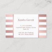 美容師シザーヘアドライヤーバラ金ゴールドストライプ2 名刺 (裏面)