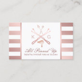 美容師シザーヘアドライヤーバラ金ゴールドストライプ2 名刺 (正面)