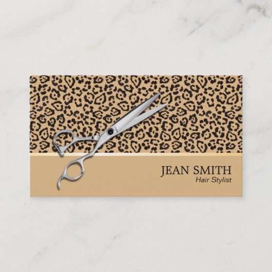 美容師シザーベジモダンュレオパードサロン 名刺 (正面)