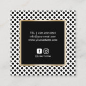 美容師シザーロゴモダン水玉模様 スクエア名刺 (裏面)