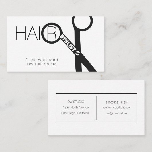 美容師シザー名刺 名刺 (正面/裏面)