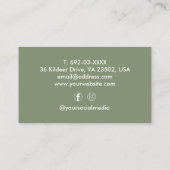 美容師シザー理容師ショップセージグリーンカスタム 名刺 (裏面)