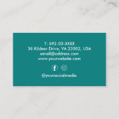 美容師シザー理容師ショップティール(緑がかった色)カスタム 名刺 (裏面)