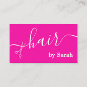 美容師シザー理容師ショップホットピンクカスタム 名刺 (正面)