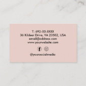 美容師シザー理容師ショップ赤面ピンクカスタム 名刺 (裏面)