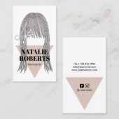 美容師シザー&ガールイラストレーションサロン 名刺 (正面/裏面)