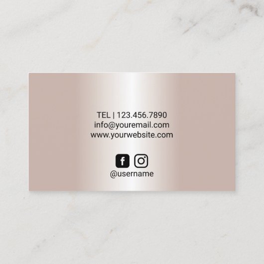 美容師シザー&ガールサロンモダンバラ金ゴールド 名刺 (裏面)