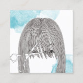 美容師シザー&ガールスケッチ水彩 スクエア名刺 (正面)